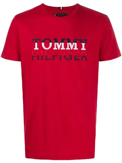 Tommy Hilfiger Embroidered Logo T-shirt In Red