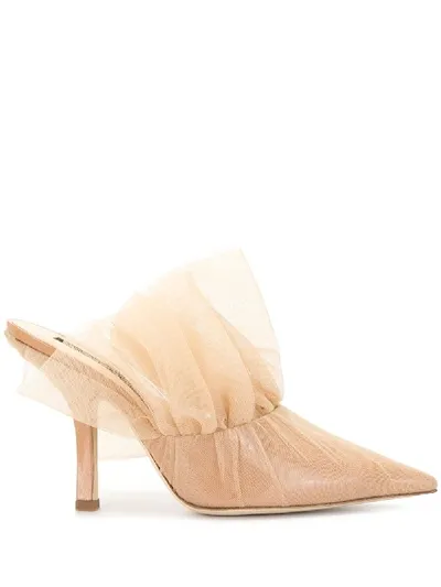 Midnight 00 Antoniette Tulle Mules In Pink