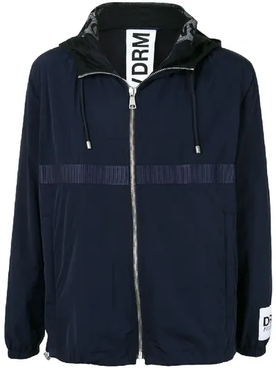 Drome Hooded Zipped Jacket In Blue