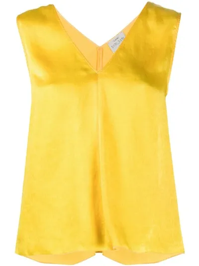 Forte Forte V-neck Silk Blouse In Yellow