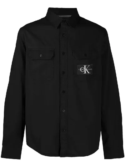 Calvin Klein Jeans Est.1978 Utility Logo Patch Shirt In Black