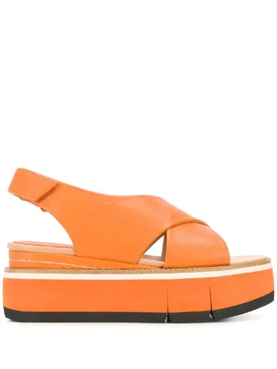 Paloma Barceló Cross-strap Platform Sandals In Orange