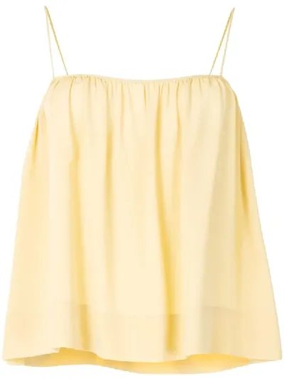 The Row Flared Gathered Cami Top In Yellow