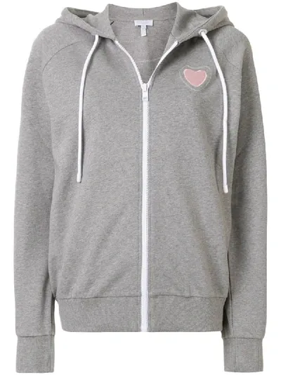 Escada Sport Sequin-embellished Heart Print Hoodie In Grey