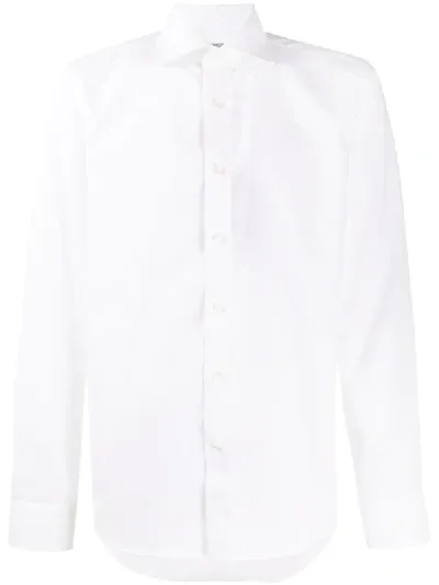 Canali Spread Collar Shirt In White