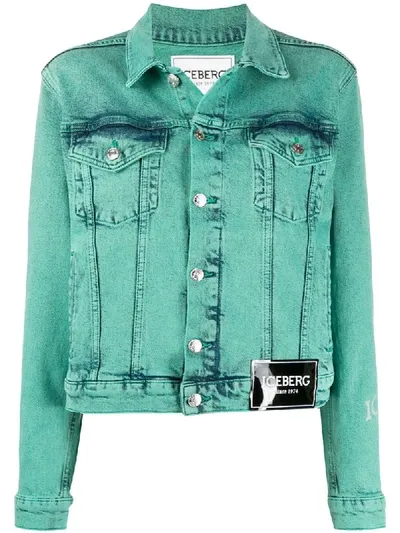 Iceberg Bleached Denim Jacket In Blue