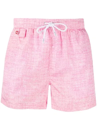 Kiton Flap-pocket Swim Shorts In Pink