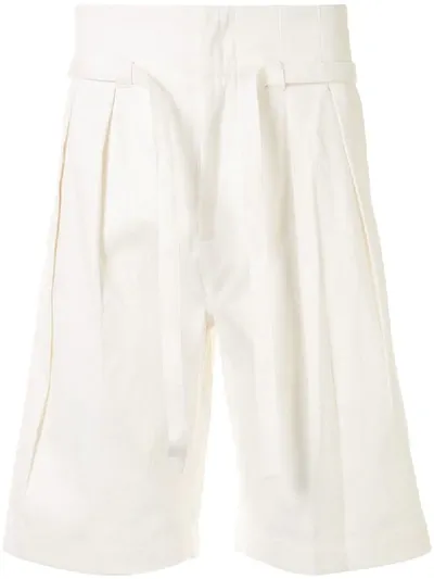 Cerruti 1881 Pleated Bermuda Shorts In White