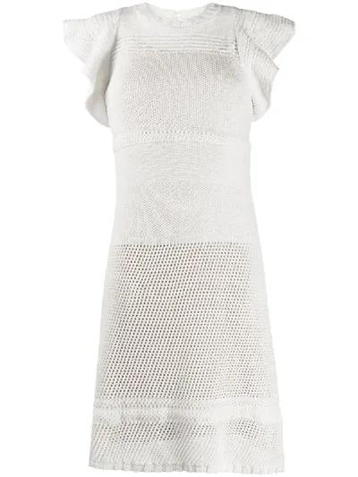 Escada Sport Mesh-knit Midi Dress In White