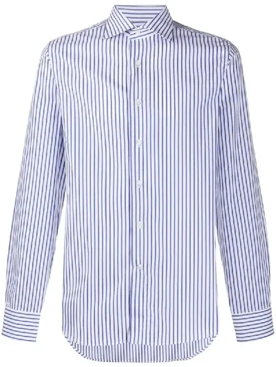 Canali Striped Shirt In White