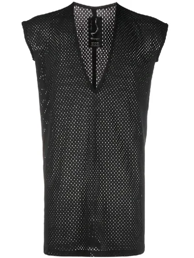 Rick Owens X Champion X Champion V-neck Mesh Tank Top In Black