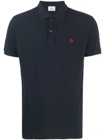 Peuterey Embroidered Logo Polo Shirt In Blue