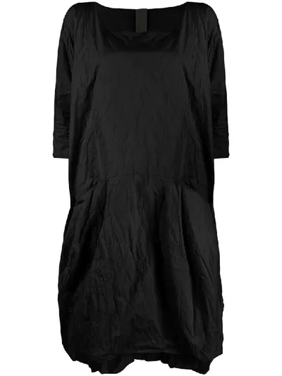 Rundholz Oversized Creased Dress In Black