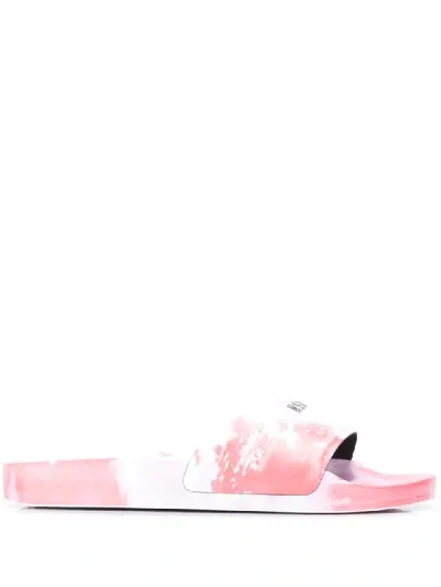 Msgm Tie-dye Logo Slides In Pink