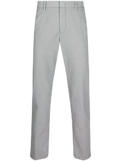 Hugo Boss Micro-woven Straight Trousers In Grey