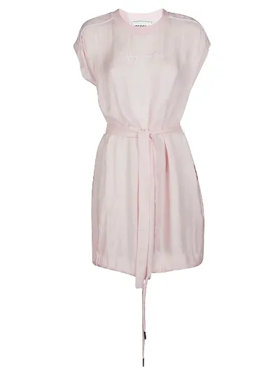 Iceberg Logo Waist-tied Mini Dress In Pink