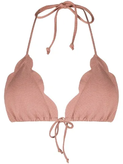 Marysia Scalloped Detail Bikini Top In Pink