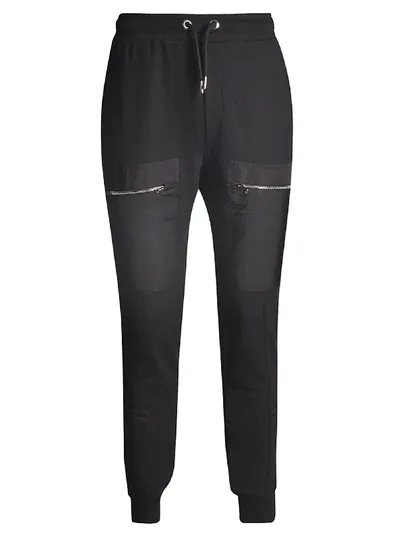 Les Hommes Contrasting Pocket Track Pants In Black