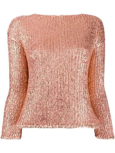 Forte Forte Pullover In Metallic-optik In Pink