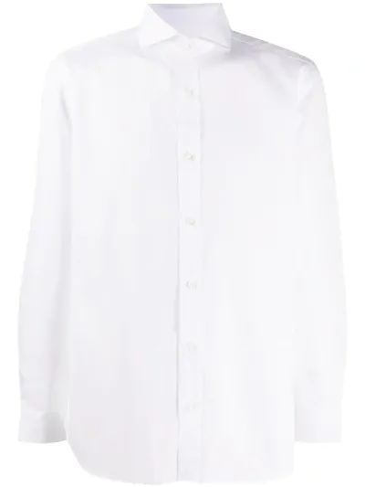 Borrelli Classic Collar Shirt In White