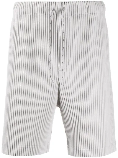 Issey Miyake Pleated Bermuda Shorts In Grey