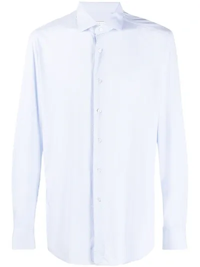 Xacus Dotted-pattern Buttoned Shirt In Blue