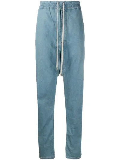 Rick Owens Drkshdw Drop Crotch Jeans In Blue