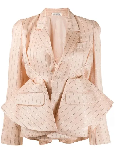 Nina Ricci Deconstructed Pinstripe Blazer In Neutrals