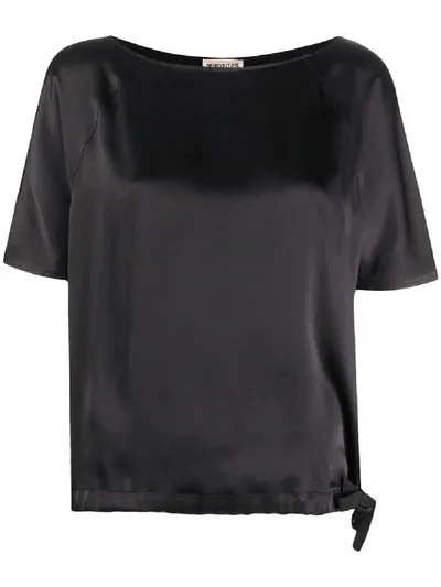 Semicouture Drawstring Top In Black