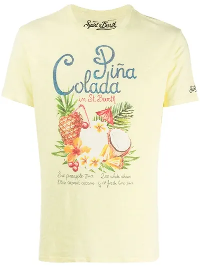 Mc2 Saint Barth Pina Colada Print T-shirt In Yellow