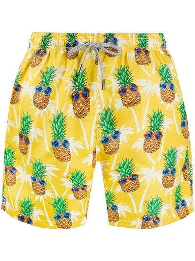 Mc2 Saint Barth Badeshorts Mit Geldscheine-print In Yellow