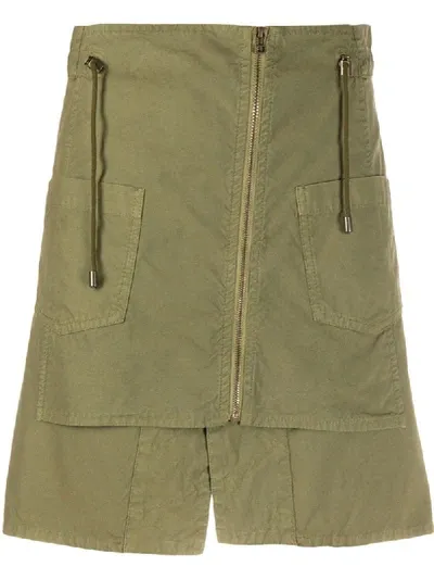 Mr & Mrs Italy Zipped Mini Skirt In Green