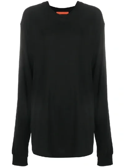 Raquel Allegra Oversized Long-sleeve Top In Black