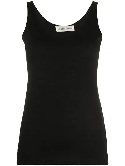 Lamberto Losani Plain Tank Top In Black