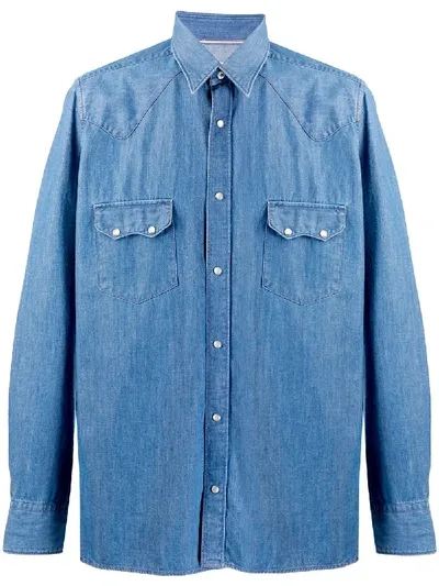 Tintoria Mattei Western Denim Shirt In Blue