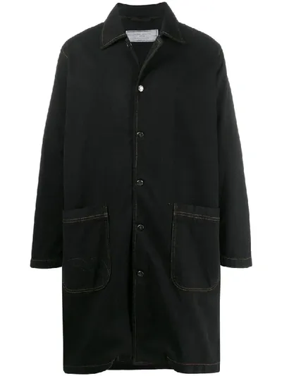 Société Anonyme Single-breasted Denim Coat In Black