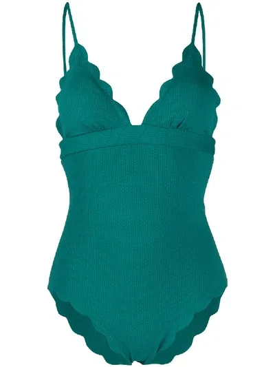 Marysia Scalloped Edge Swimsuit In Green