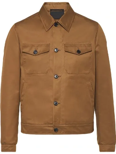 Prada Chore Shirt Jacket In Brown