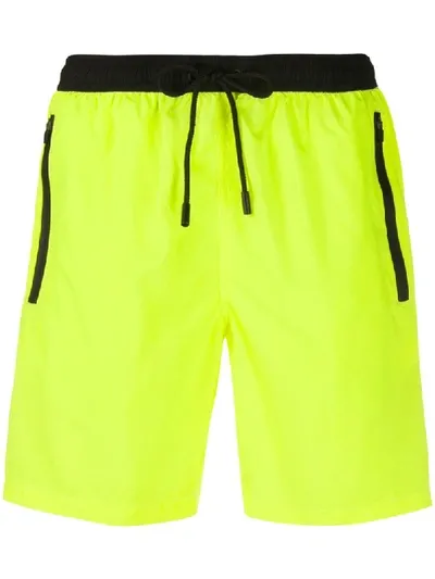 Mc2 Saint Barth Neonfarbene Badeshorts In Yellow