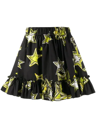 Gina Star Print Mini Skirt In Black