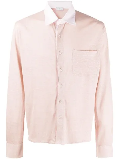 Caruso Long-sleeved Plain Shirt In Pink