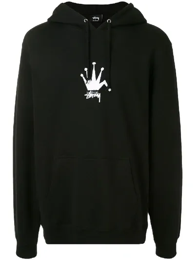 Stussy Old Crown Logo Hoodie In Black