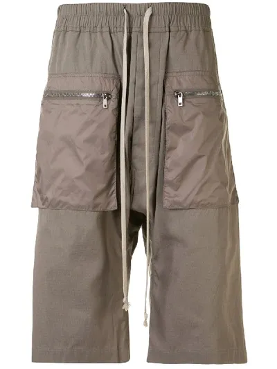 Rick Owens Drkshdw Drop-crotch Knee-length Shorts In Green