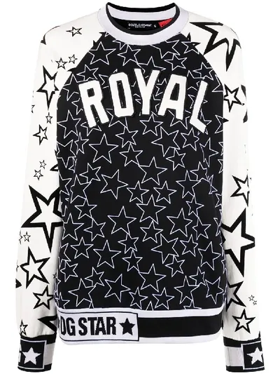 Dolce & Gabbana Royal Star Pattern Sweatshirt In Black