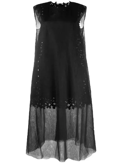 Paskal Mesh Butterfly Laser-cut Dress In Black