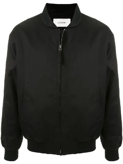 Lemaire Zip-up Bomber Jacket In Black