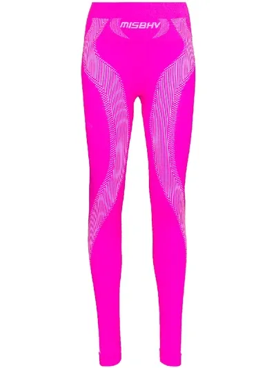 Misbhv Performance Panelled Knit Leggings In Pink