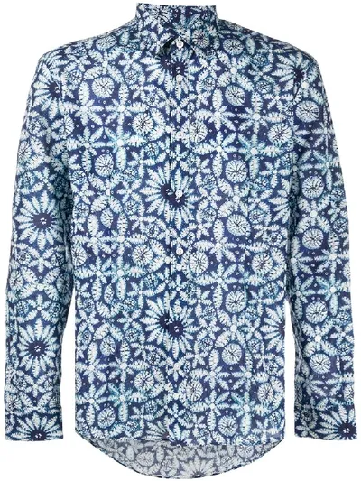 Grey Daniele Alessandrini Abstract-print Shirt In Blue