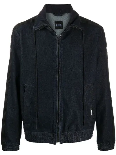 Hugo Boss Denim Zip-up Jacket In Blue