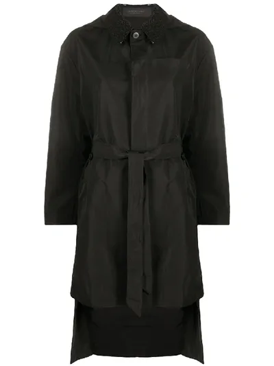 Undercover Belted Hooded Coat In Black